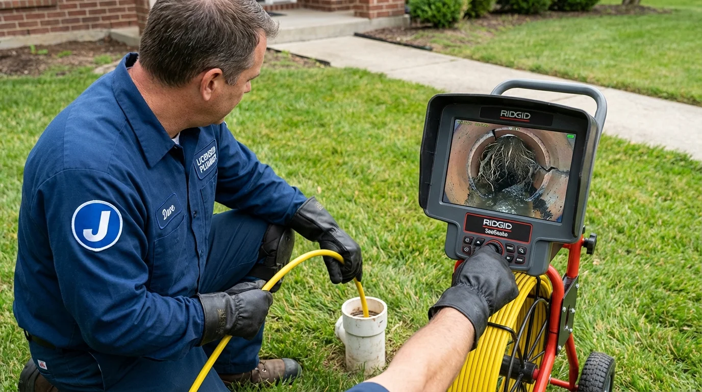 Sewer camera inspection being performed by Johns Plumbing LLC in Van Horn